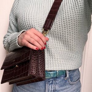 JW PEI Mini Flap Crossbody - Brown Croc